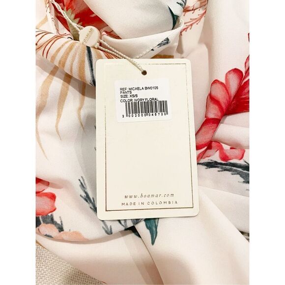 NWT Boamar x Revolve Micaela Pant Ivory Floral Tropical Resort Wear Wide Leg - Picture 5 of 6